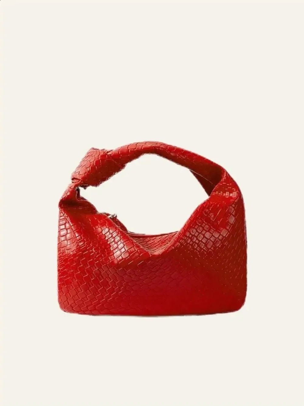 Motf Red Woven Hobo Shoulder Bag